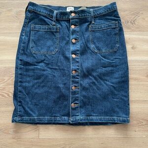 J. Crew NWT Denim Button-Front Skirt, Size 32